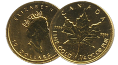 Canadian Gold Maple Leaf -$10 Dollar