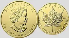 Canadian Gold Maple Leaf -$50 Dollar