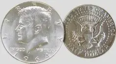 A 1964 silver coin