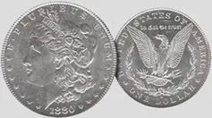 An 1880 silver coin